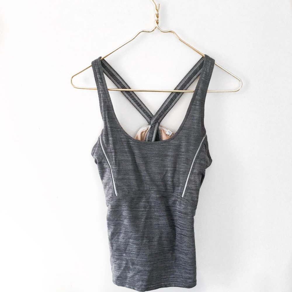 Free People Movement Grey Strappy Workout Tank Top